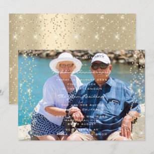 Convite Foto de Aniversário de 50 anos de Casamento Confet