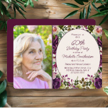 Foto de Aniversário de 60 anos com Floral Botânica