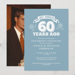 Convite Foto de aniversário de 60 anos de casados