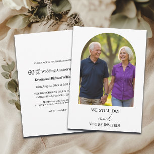 Convite Foto de Aniversário de 60 Anos de Casados Ainda Fa