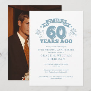 Convite Foto de Aniversário de 60 Anos de Casados Just Mar