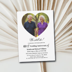 Convite Foto de Aniversário de 60 Anos de Casamento
