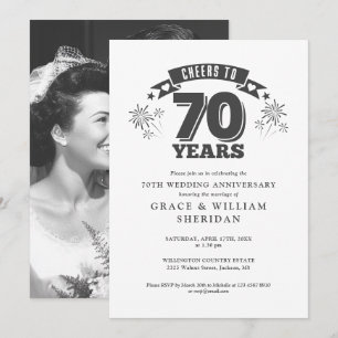 Convite Foto de aniversário de 70 anos de casamento