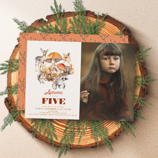 Convite Foto de Aniversário de Animais da Floresta do Cogu