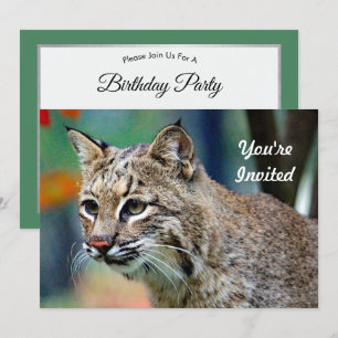 Convite Foto de aniversário de Bobcat da vida selvagem