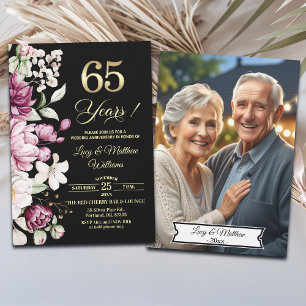 Convite Foto de Aniversário de Casamento de 65 anos Elegan