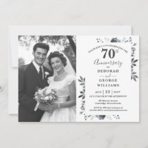 Foto de aniversário de casamento de 70 anos em flo