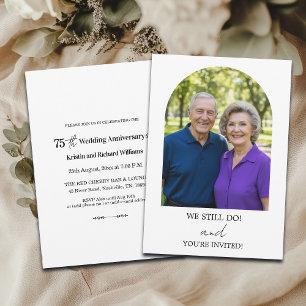 Convite Foto de Aniversário de Casamento de 75 Anos 'Nós A