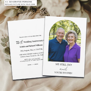 Convite Foto de Aniversário de Casamento de 75 Anos 'Nós A