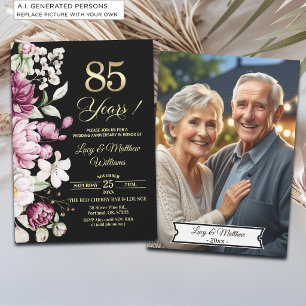 Convite Foto de Aniversário de Casamento de 85 anos Elegan