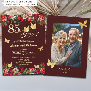 Convite Foto de Aniversário de Casamento de 85 anos Elegan