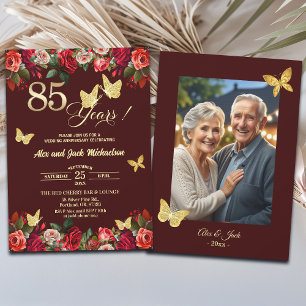 Convite Foto de Aniversário de Casamento de 85 anos Elegan