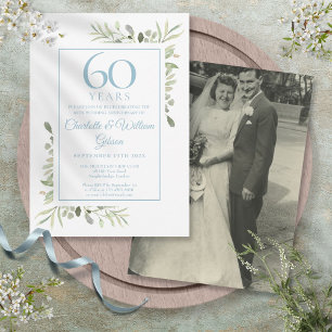 Convite Foto de Aniversário de Casamento de Diamante 60º c
