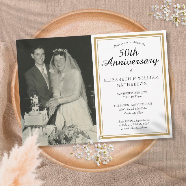 Convite Foto de Aniversário de Casamento Qualquer Ano Junt (Criador carregado)