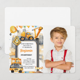 Convite Foto de aniversário de construção