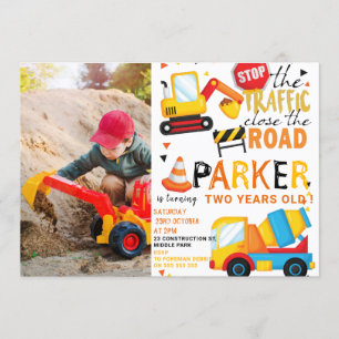 Convite Foto de Aniversário de Construção