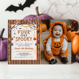 Convite Foto de aniversário de Halloween para sempre assus