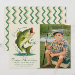 Convite Foto de Aniversário de Pesca Divertida