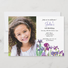 Convite Foto de aniversário de uma florista irlandesa