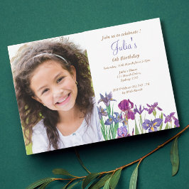Convite Foto de aniversário de uma florista irlandesa