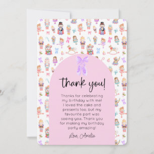 Convite Foto de Aniversário do Nutcracker Obrigado