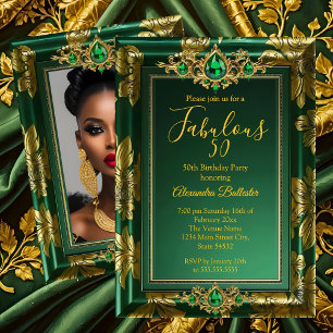 Convite Foto de Aniversário Fabulosa Joias Esmeralda Verde