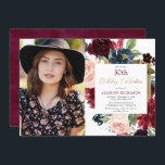 Convite Foto de aniversário floral cor-de-rosa com borrão<br><div class="desc">Para personalização mais avançada deste design,  basta selecionar o botão "Personalizar o computador" acima!</div>