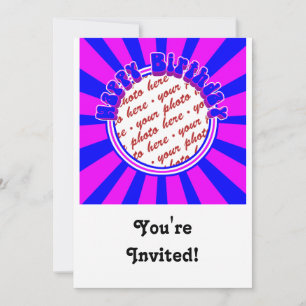 Convite Foto de aniversário retrô do Groovy de 1970