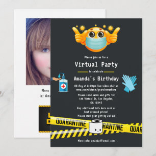 Convite Foto de Aniversário Virtual em Quarentena