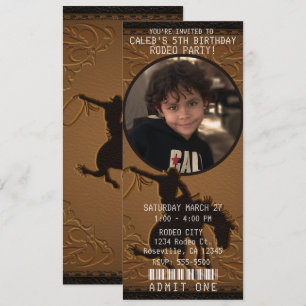 Convite Foto de aniversário Western Wild West Cowboy de co