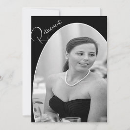 Convite Foto de aposentadoria, chic preto e branco elegant