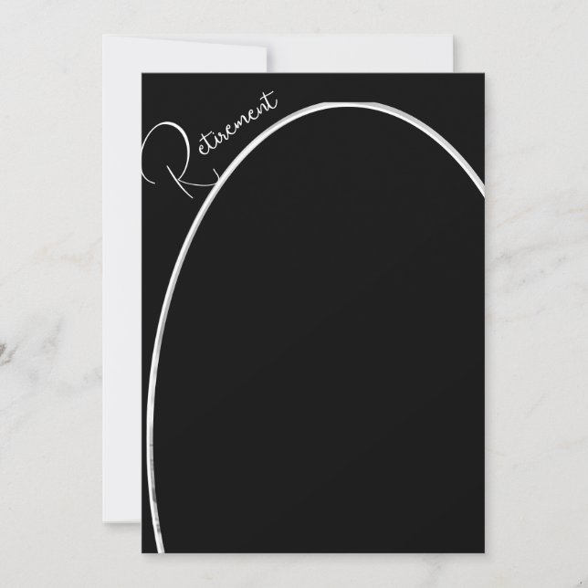 Convite Foto de aposentadoria, chic preto e branco elegant (Frente)