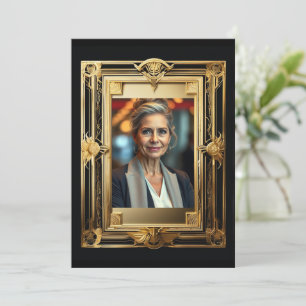 Convite Foto de aposentadoria - festa de despedida de ouro