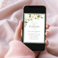 Foto de Aquarela Floral Verde da Cinza Branca Eleg