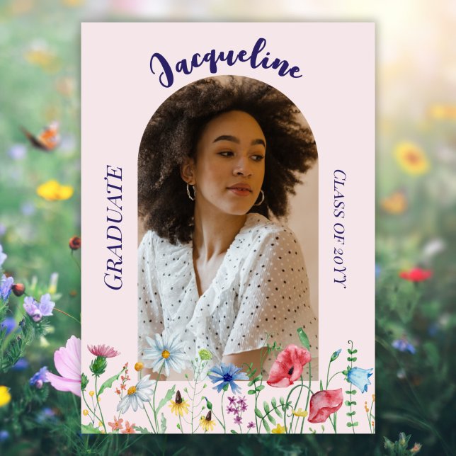 Convite Foto de Arch da Formatação Moderna de Flores Selva (Criador carregado)