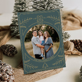 Convite Foto de arte de linha de enfeites de natal