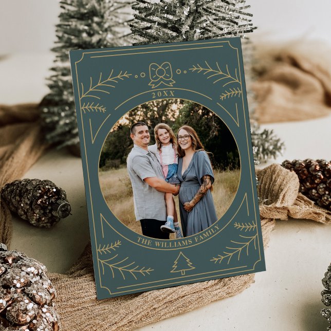 Convite Foto de arte de linha de enfeites de natal (Criador carregado)