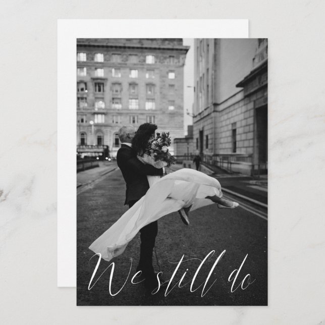 Convite Foto de caligrafia moderna que ainda fazemos renov (Frente/Verso)