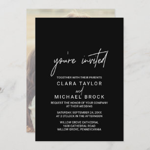 Convite Foto de caligrafia Whimsical Foto: Casamento Convi