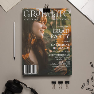 Convite Foto de capa de graduado Revista Festa de formatur
