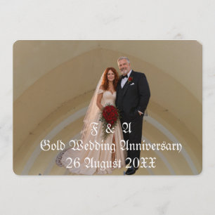 Convite Foto de Casal de Aniversário de Bodas de Ouro