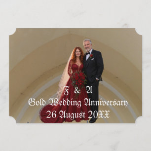 Convite Foto de casal de aniversário de casamento de ouro