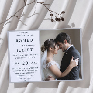 Convite Foto de casal romântico Casamento