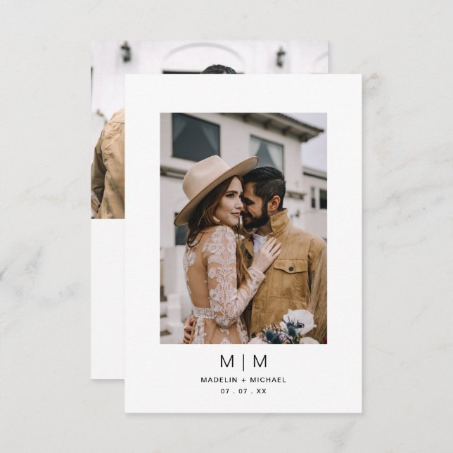 Convite Foto de casamento (Frente/Verso)