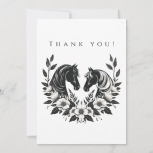 Convite Foto de Casamento - Agradecimento - Cavalo e Flore