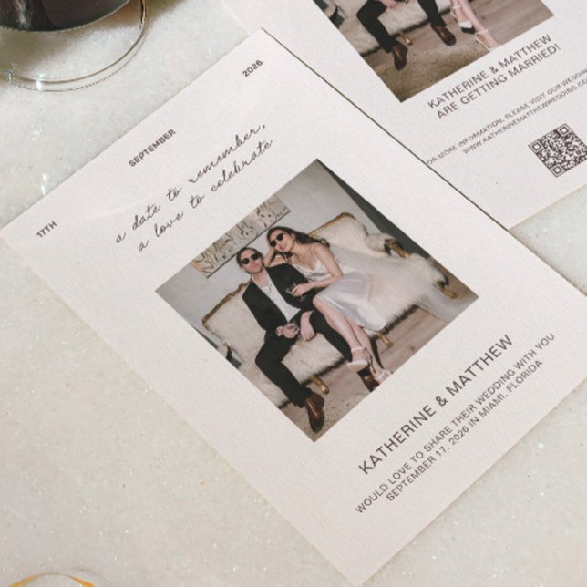 Convite Foto de Casamento Antigo Salve a Data (Criador carregado)