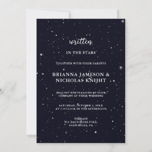 Convite Foto de casamento caligráfico das Estrelas