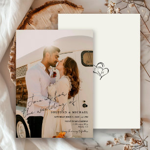 Convite Foto de Casamento Casual Minimalista Roteiro Mod