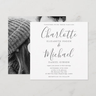 Convite Foto de casamento com assinatura elegante 