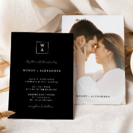 Convite Foto de Casamento com Crista de Monograma em Letra